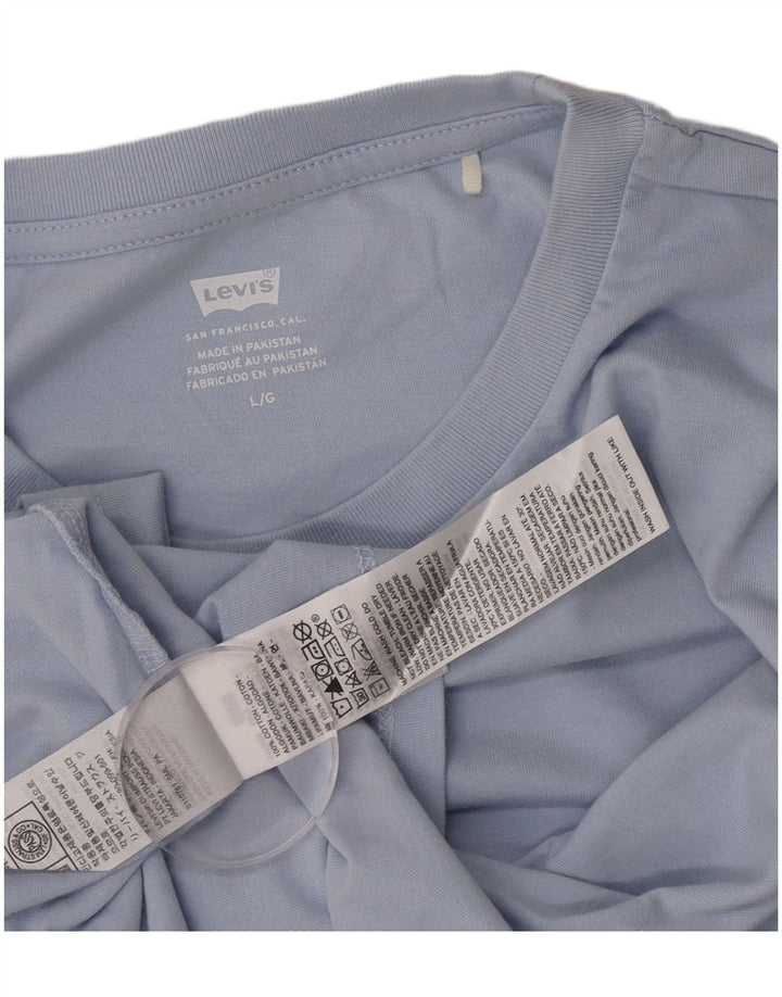 Levi's Womens T-Shirt Top UK 16 Large Blue Cotton