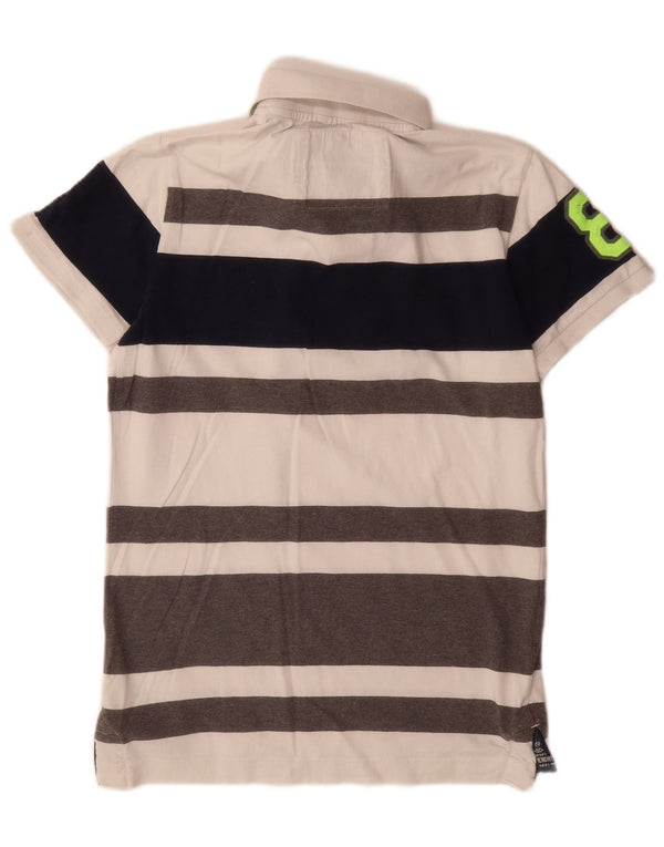 Superdry Mens Graphic Polo Shirt Medium Multicoloured Striped Cotton
