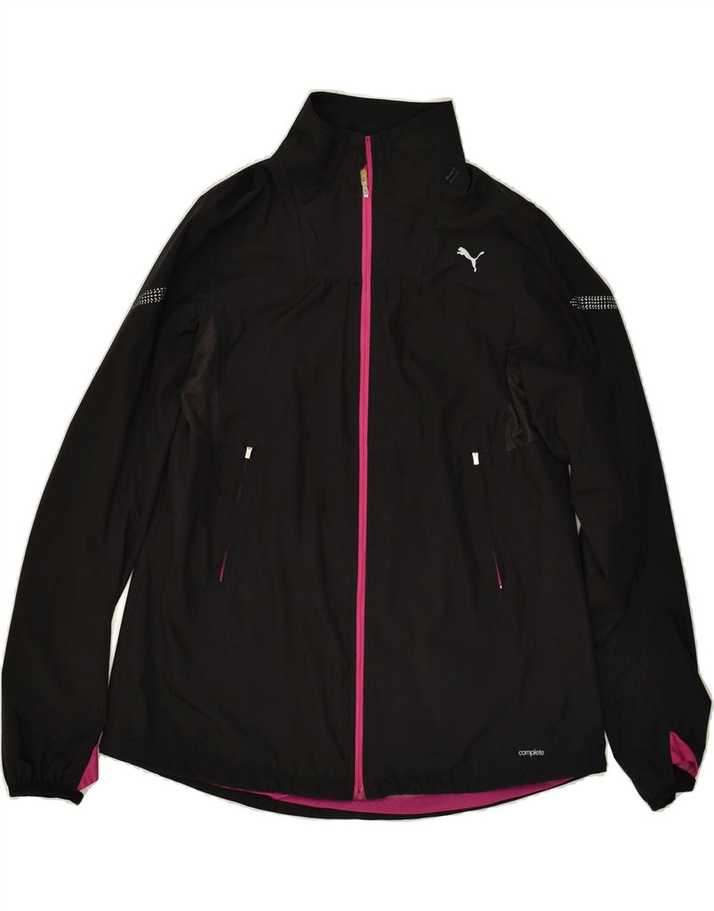 PUMA Womens Rain Jacket UK 12 Medium Black Vintage Puma and Second-Hand Puma from Messina Hembry 