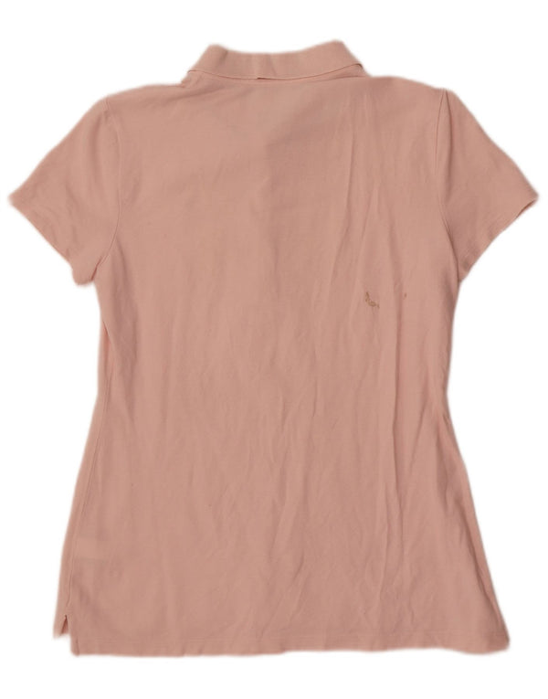 Tommy Hilfiger Womens Classic Fit Polo Shirt UK 10 Small Pink Cotton