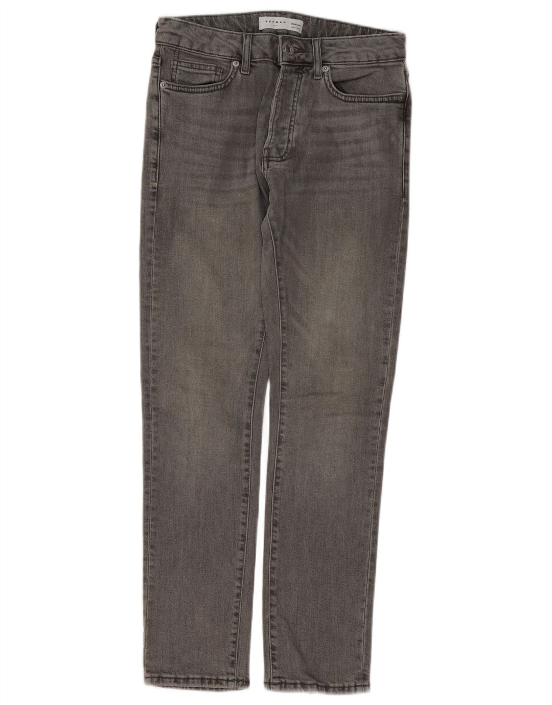 Topman Mens Slim Jeans W28 L30 Grey Cotton