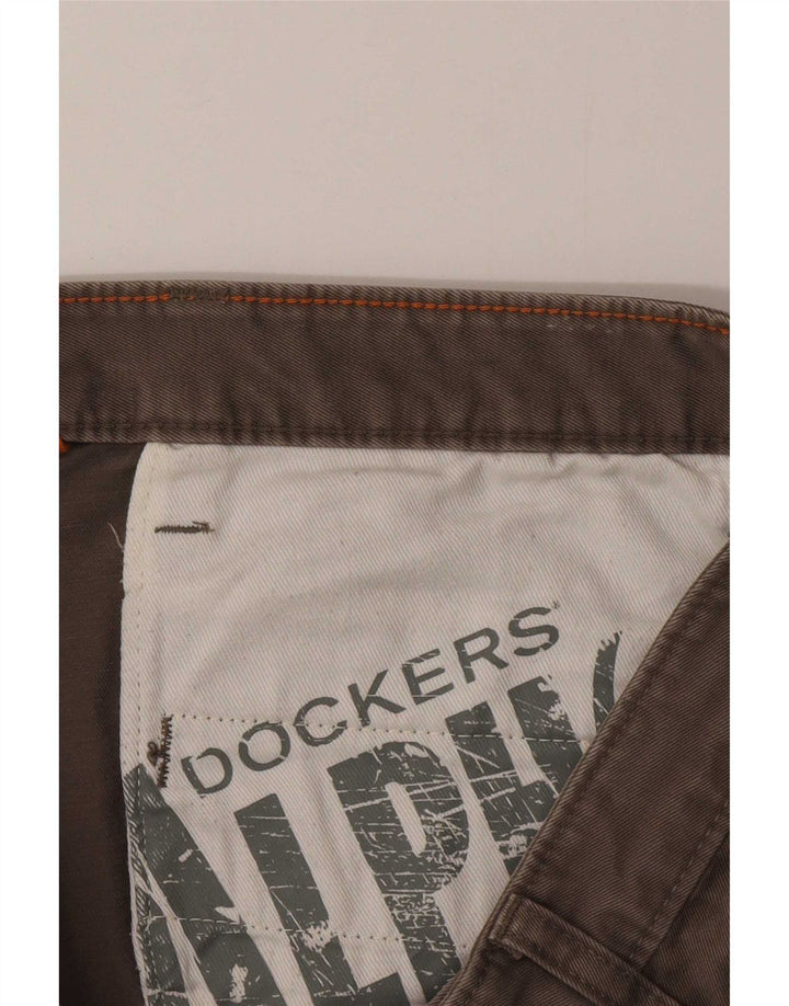 Dockers Mens Alpha Slim Jeans W34 L34 Brown Cotton