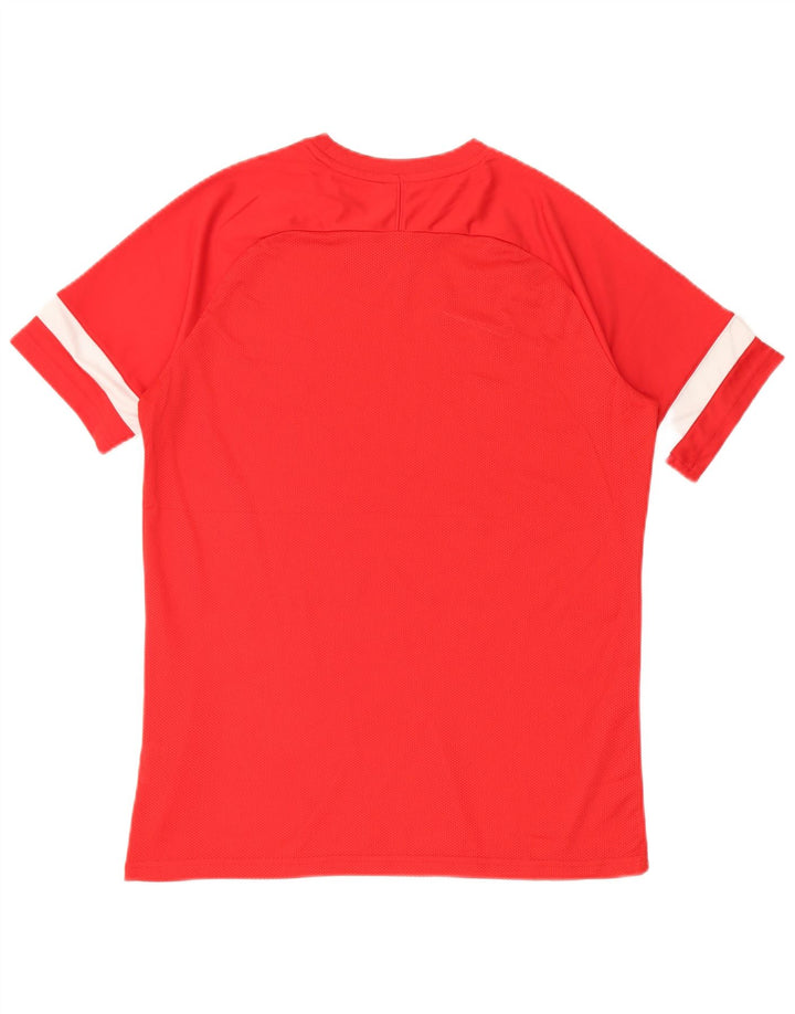 Nike Mens Dri Fit T-Shirt Top Large Red Colourblock Polyester