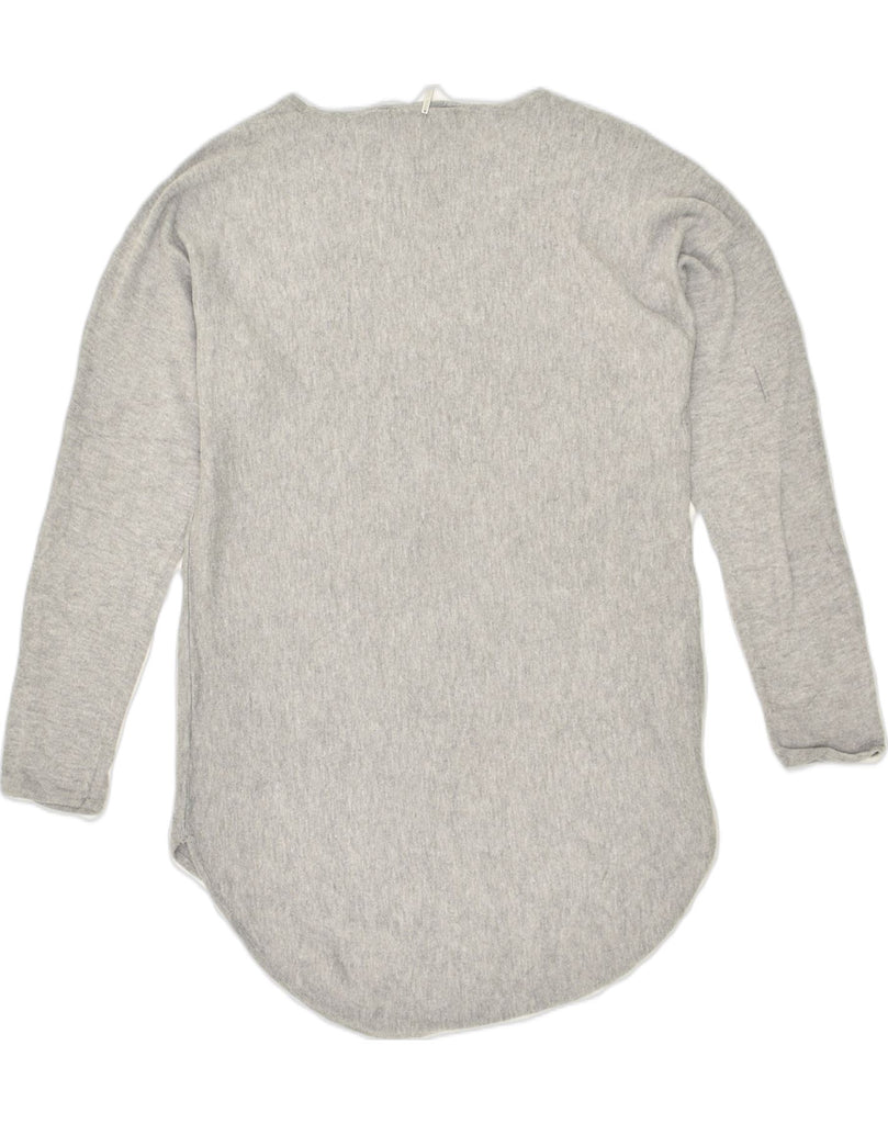 MICHAEL KORS Womens Longline Crew Neck Jumper Sweater UK 10 Small Grey | Vintage Michael Kors | Thrift | Second-Hand Michael Kors | Used Clothing | Messina Hembry 