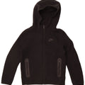 Nike Boys Zip Hoodie Sweater 10-11 Years Medium Black Cotton