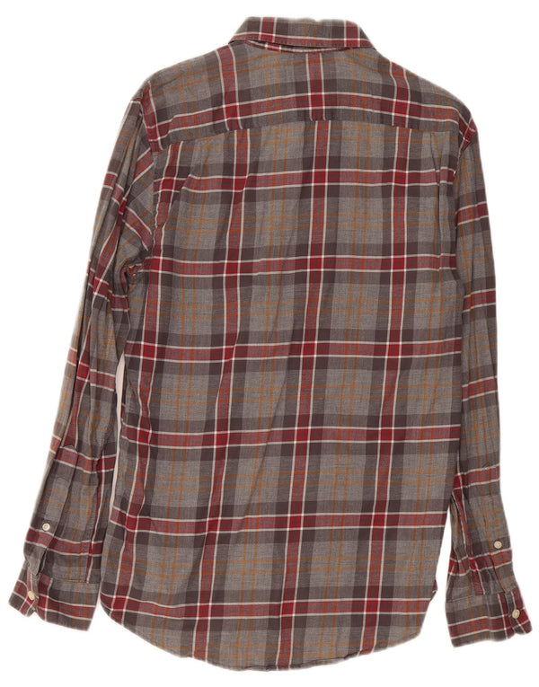 Jack Wills Mens Flannel Shirt Small Grey Plaid Cotton
