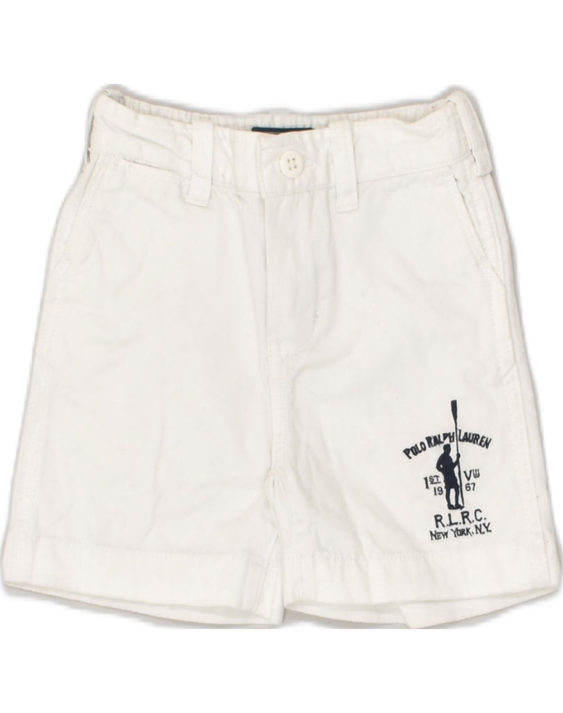 POLO RALPH LAUREN Baby Boys Graphic Chino Shorts 12-18 Months W20 White | Vintage Polo Ralph Lauren | Thrift | Second-Hand Polo Ralph Lauren | Used Clothing | Messina Hembry 