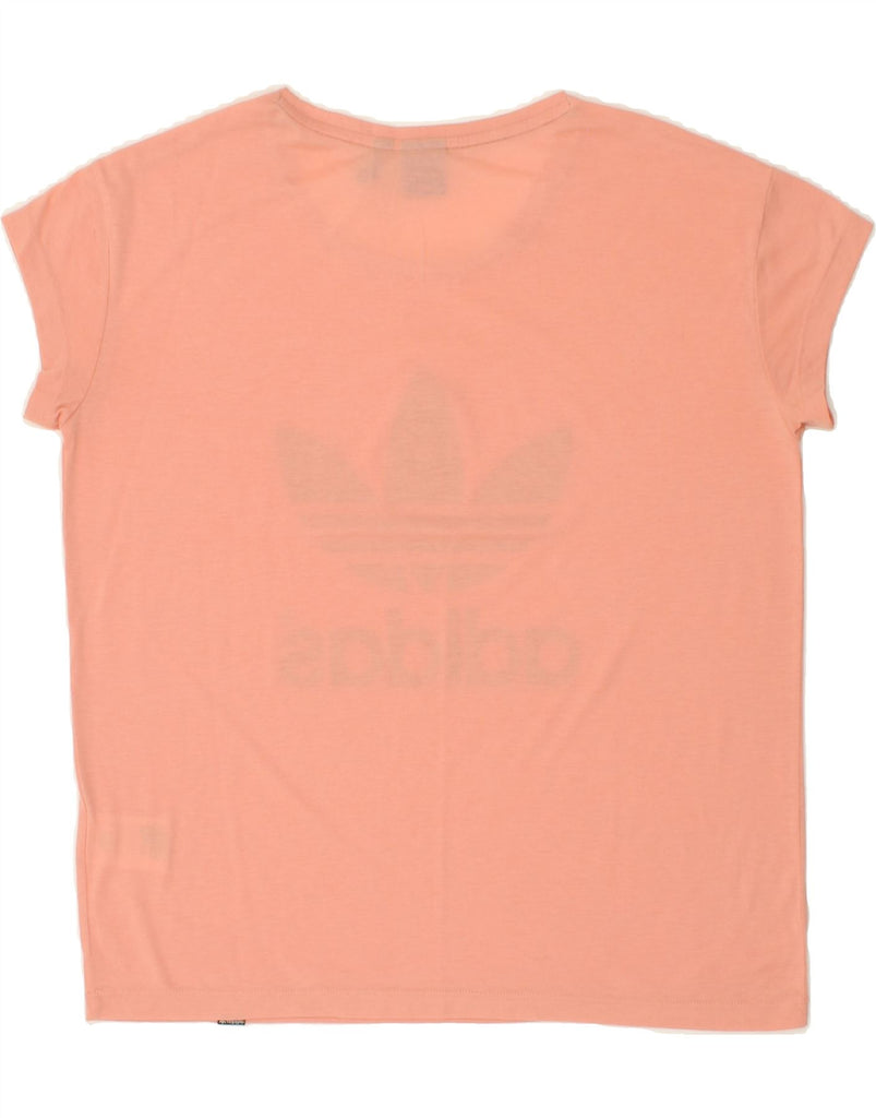 ADIDAS Womens Graphic T-Shirt Top UK 14 Large Pink Polyester Vintage Adidas and Second-Hand Adidas from Messina Hembry 