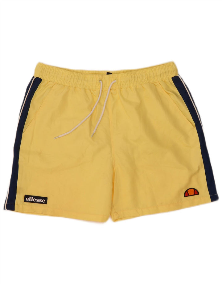 Ellesse Mens Swimming Shorts Large Yellow Colourblock Polyester