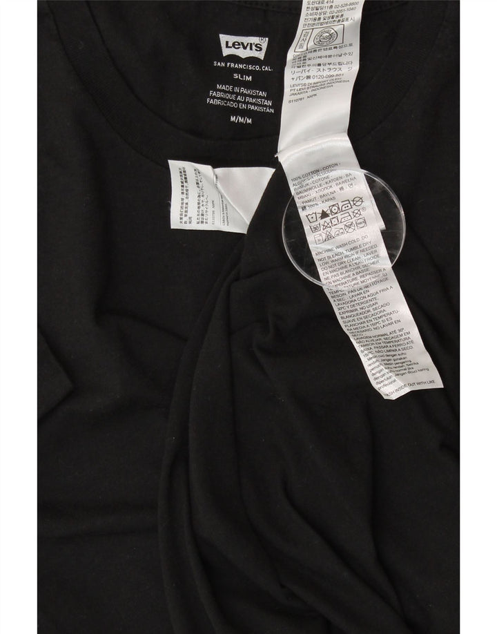 LEVI'S Mens Slim Fit T-Shirt Top Medium Black Cotton