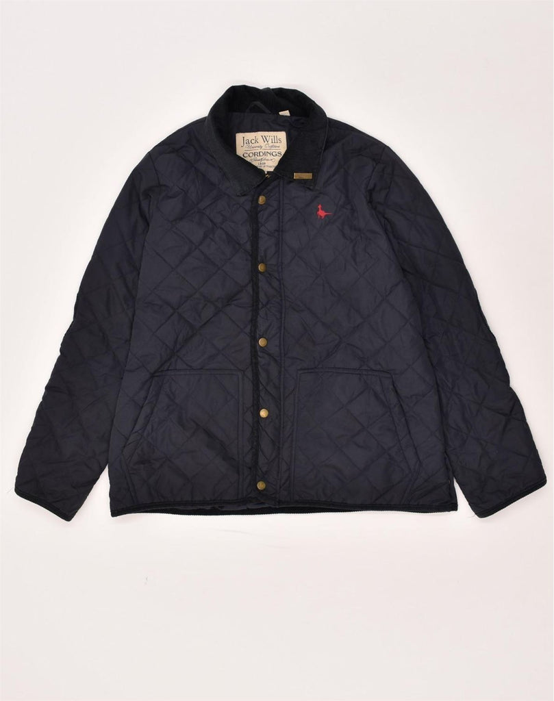 JACK WILLS Mens Quilted Jacket UK 36 Small Navy Blue Nylon | Vintage Jack Wills | Thrift | Second-Hand Jack Wills | Used Clothing | Messina Hembry 