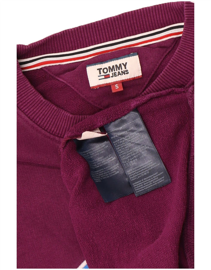 Tommy Hilfiger Mens Graphic Sweatshirt Jumper Small Purple Cotton