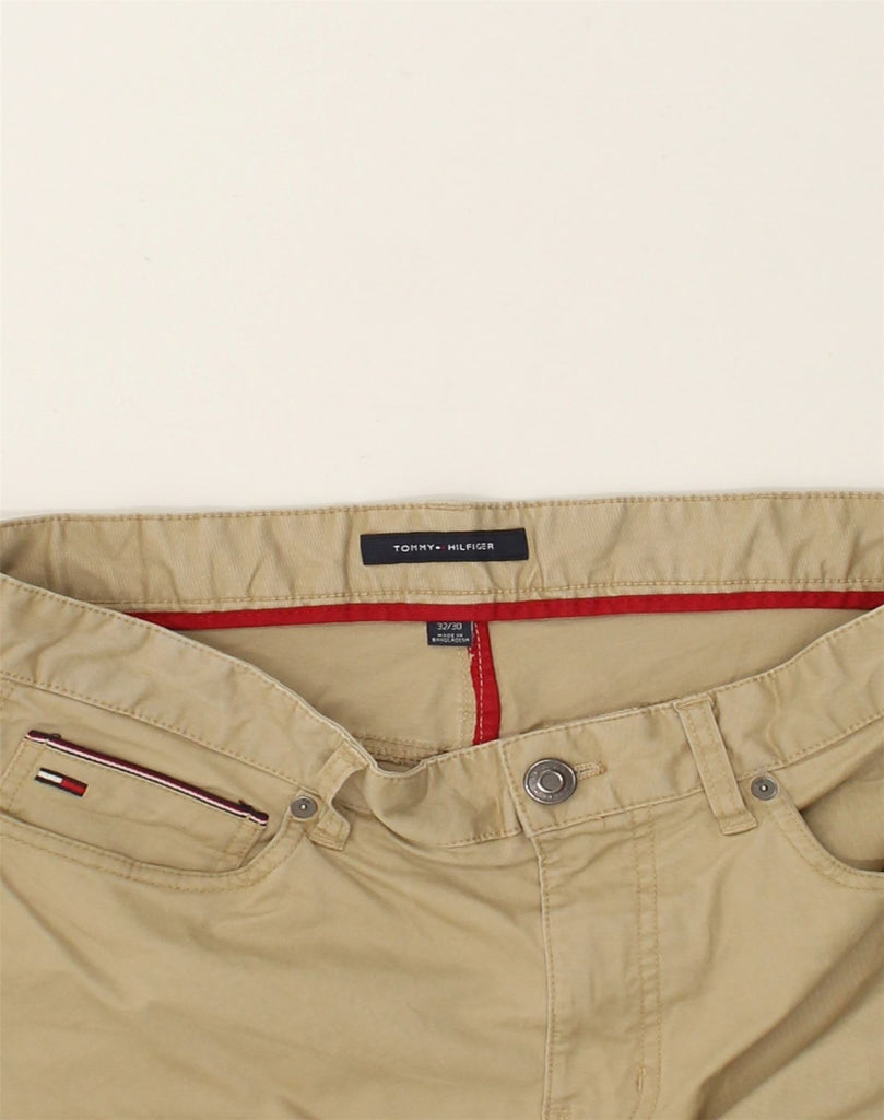 TOMMY HILFIGER Mens Slim Casual Trousers W32 L30 Brown Cotton | Vintage Tommy Hilfiger | Thrift | Second-Hand Tommy Hilfiger | Used Clothing | Messina Hembry 