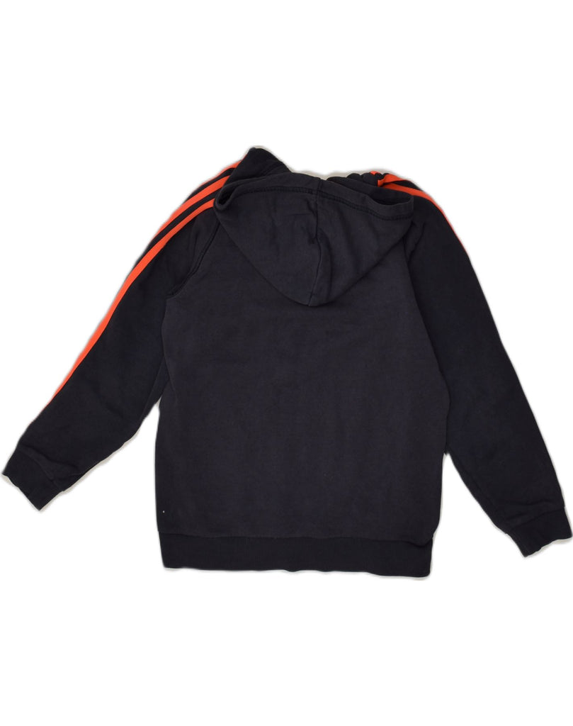 ADIDAS Boys Zip Hoodie Sweater 11-12 Years Navy Blue Cotton | Vintage Adidas | Thrift | Second-Hand Adidas | Used Clothing | Messina Hembry 