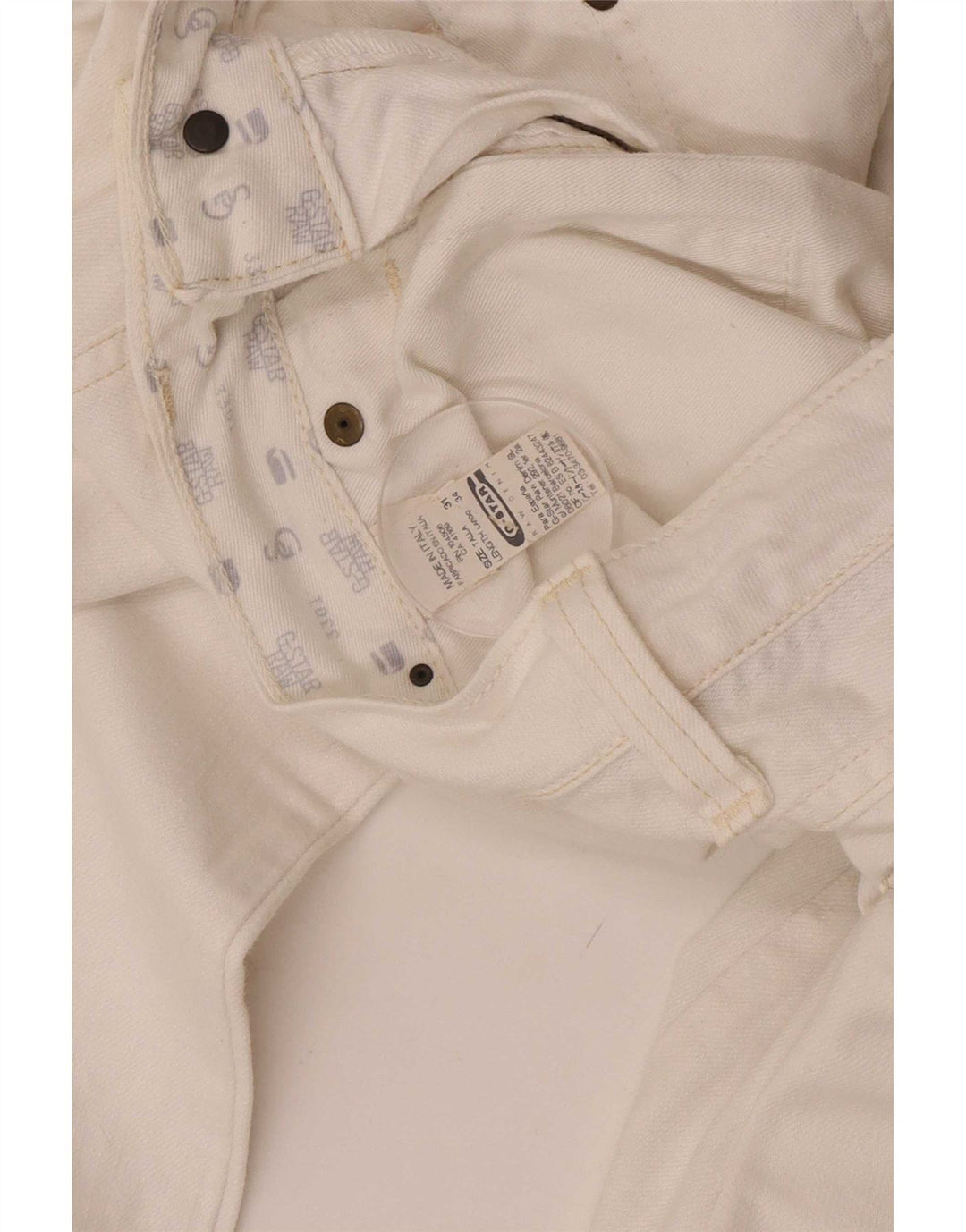 G-Star Womens Slim Jeans W31 L34 White Cotton