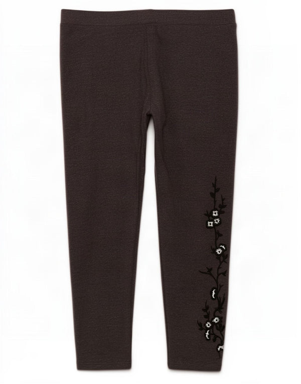 Marks & Spencer Womens Crop Leggings UK 18 XL Grey Floral Cotton