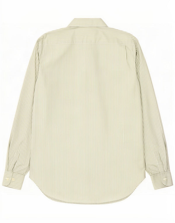 Aquascutum Mens Shirt Size 16 1/2 42 Large Green Striped