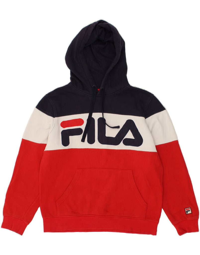 FILA Womens Graphic Hoodie Jumper IT 44 Medium Multicoloured Colourblock | Vintage Fila | Thrift | Second-Hand Fila | Used Clothing | Messina Hembry 