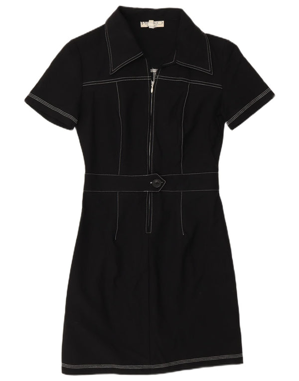 Pinko Womens Short Sleeves Sheath Dress UK 12 Medium Black Polyamide