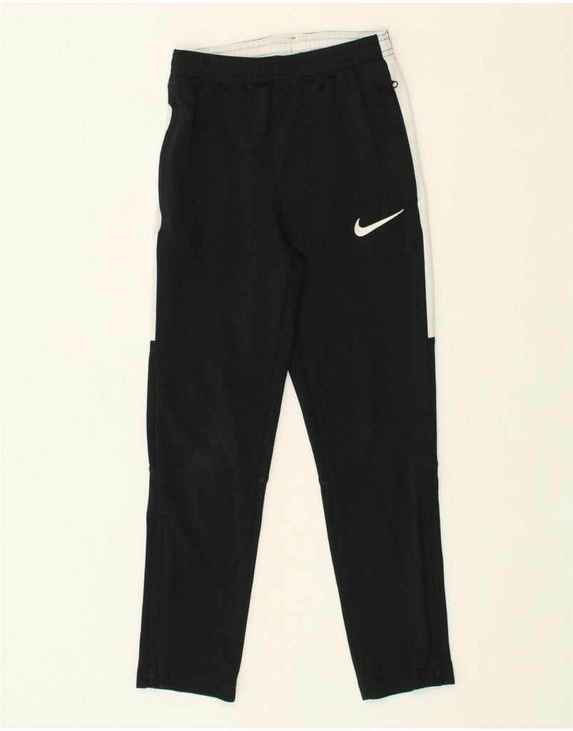 NIKE Girls Dri Fit Tracksuit Trousers 8-9 Years Small Black Polyester | Vintage Nike | Thrift | Second-Hand Nike | Used Clothing | Messina Hembry 