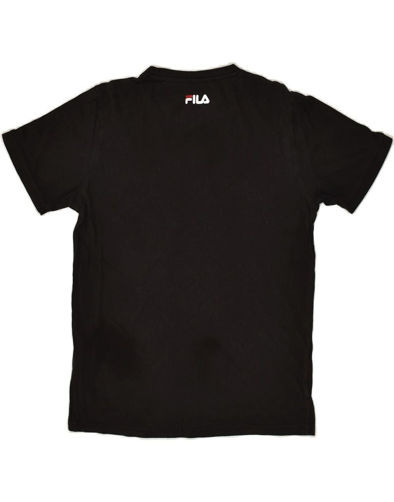 FILA Mens Graphic T-Shirt Top Medium Black Cotton | Vintage Fila | Thrift | Second-Hand Fila | Used Clothing | Messina Hembry 