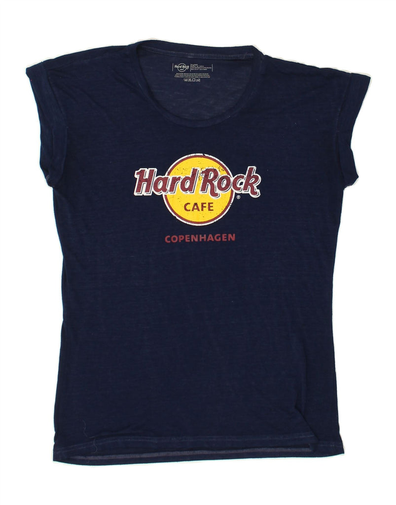 HARD ROCK CAFE Womens Copenhagen Graphic T-Shirt Top UK 18 XL Navy Blue | Vintage Hard Rock Cafe | Thrift | Second-Hand Hard Rock Cafe | Used Clothing | Messina Hembry 