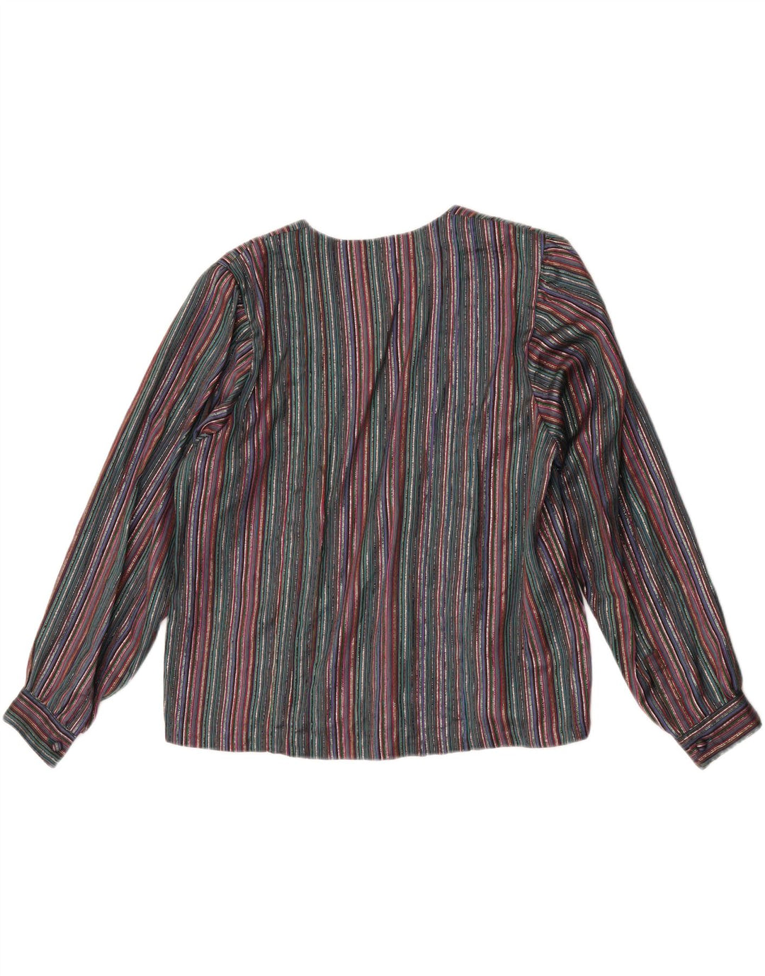 Vintage Womens Shirt Blouse UK 16 Large Multicoloured Striped