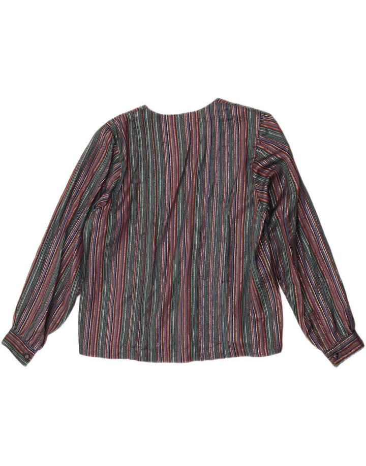 Vintage Womens Shirt Blouse UK 16 Large Multicoloured Striped