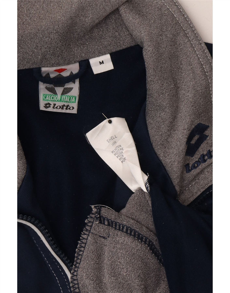 LOTTO Mens Tracksuit Top Jacket Medium Navy Blue Colourblock Polyester Vintage Lotto and Second-Hand Lotto from Messina Hembry 