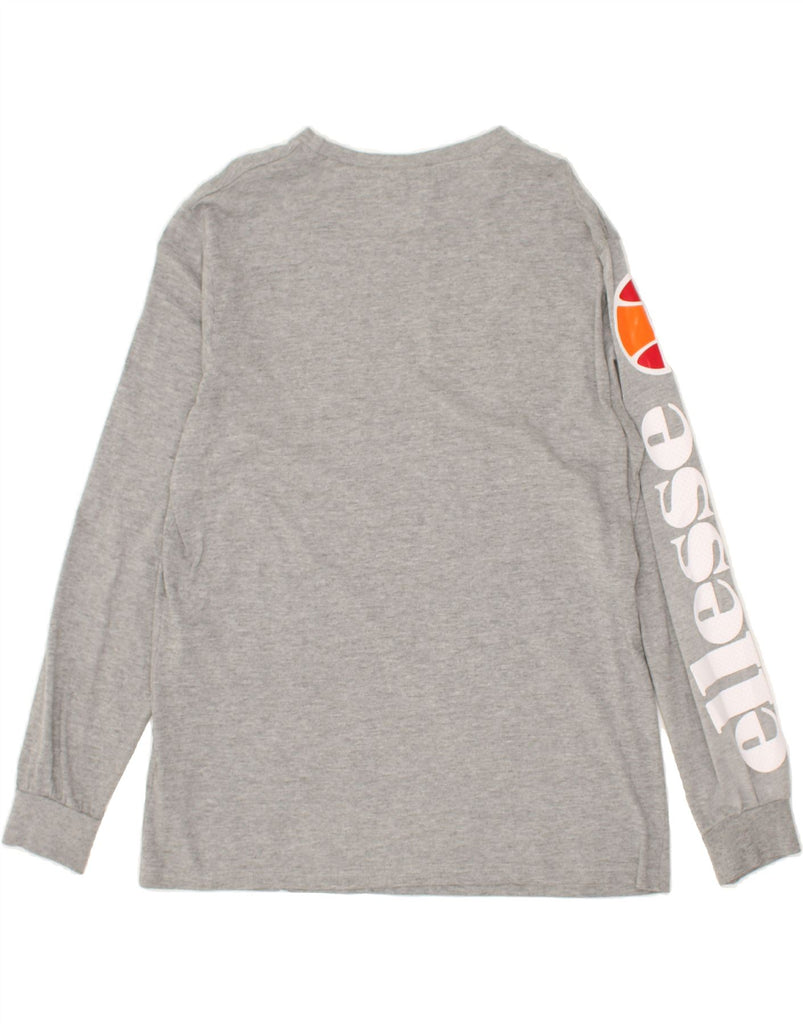ELLESSE Womens Graphic Top Long Sleeve UK 14 Large Grey Cotton | Vintage Ellesse | Thrift | Second-Hand Ellesse | Used Clothing | Messina Hembry 