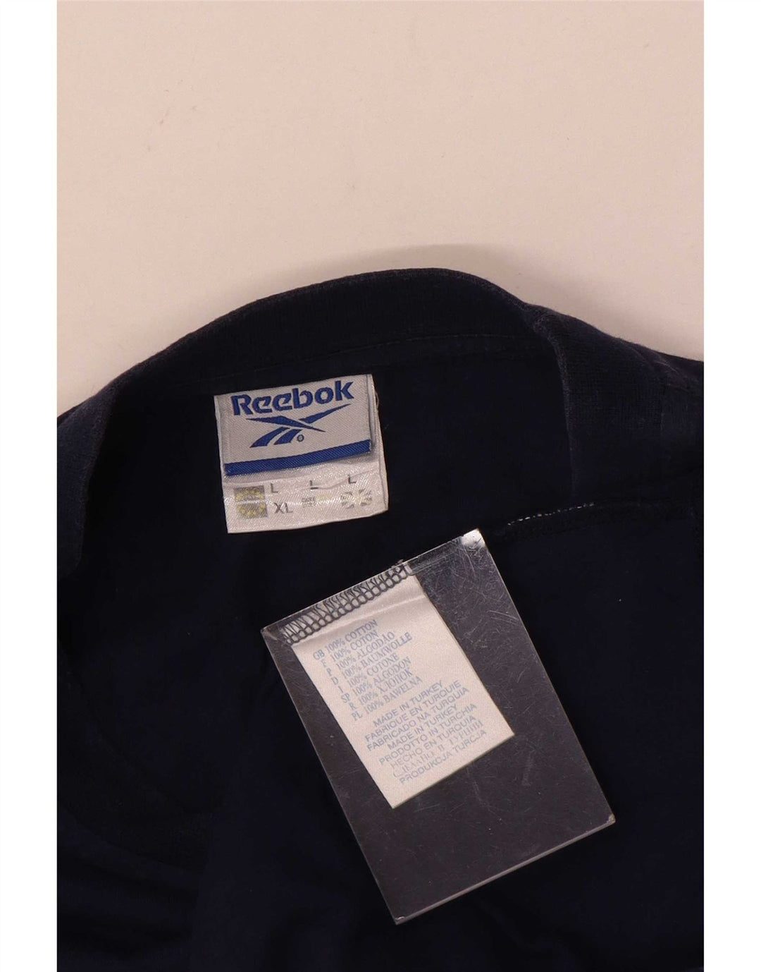 Reebok Mens Graphic T-Shirt Top Large Navy Blue Cotton