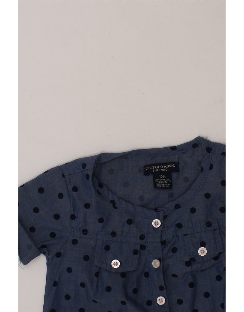 U.S. POLO ASSN. Baby Girls Shirt 9-12 Months Navy Blue Polka Dot Vintage U.S. Polo Assn. and Second-Hand U.S. Polo Assn. from Messina Hembry 