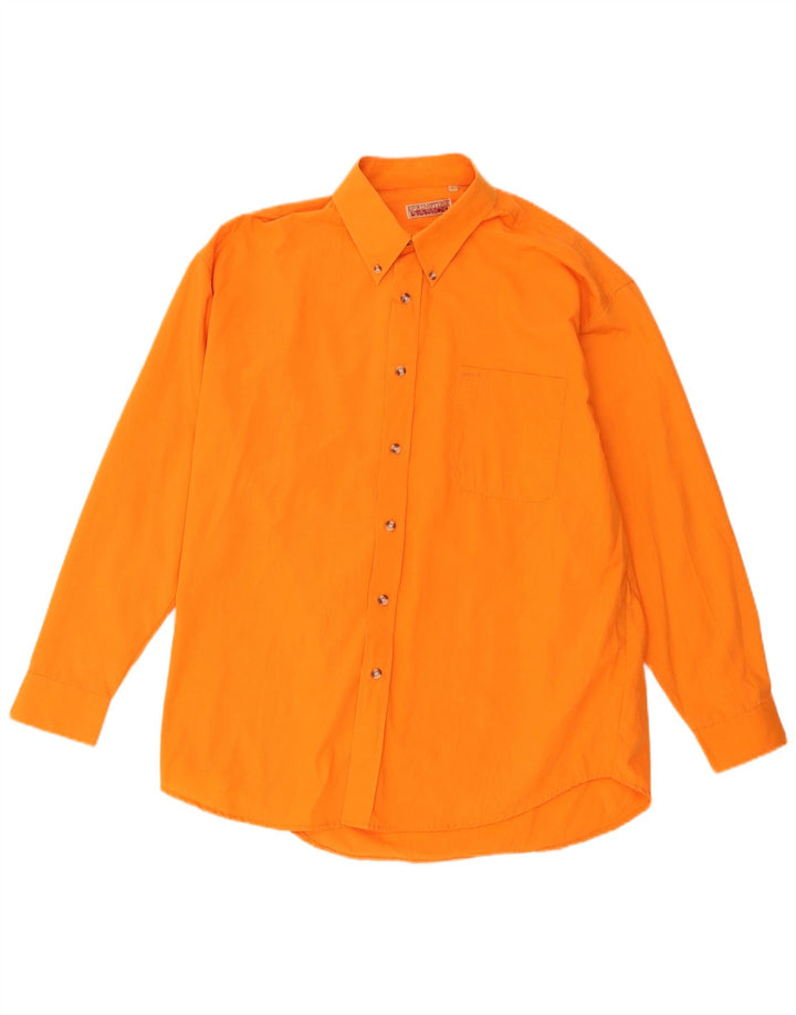 Vintage Mens Shirt Large Orange Cotton