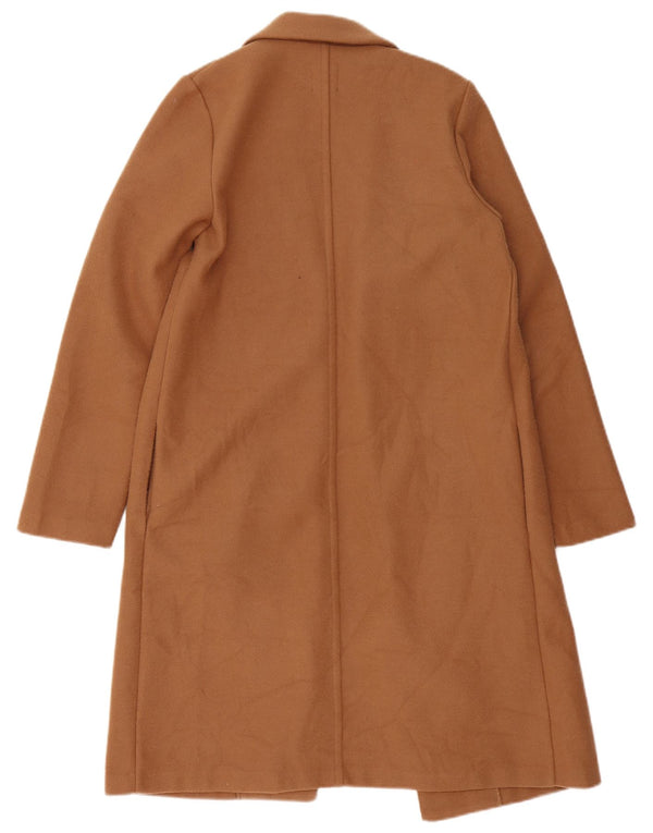 Zara Womens Open Oversized Overcoat UK 10 Small Brown Polyester
