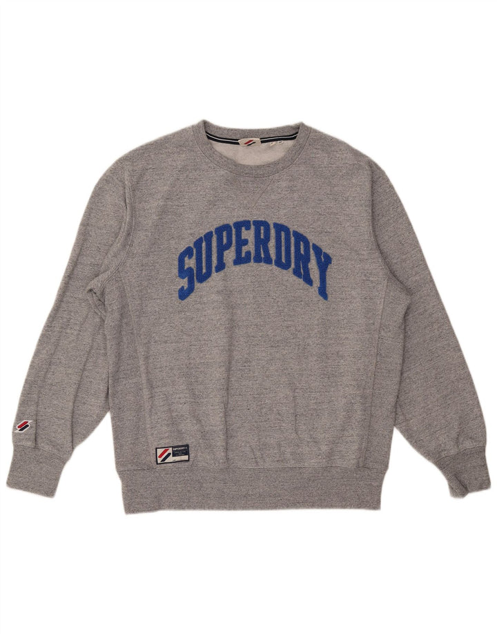 Superdry Mens Graphic Sweatshirt Jumper 2XL Grey Cotton