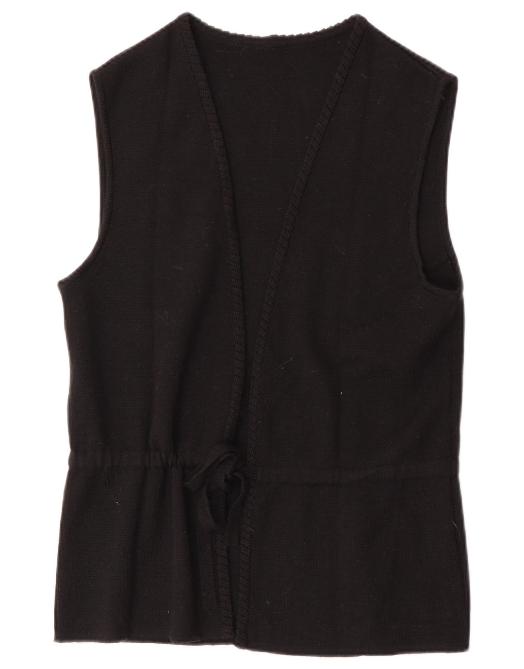 RASICA Womens Sleeveless Cardigan Sweater UK 12 Medium Black