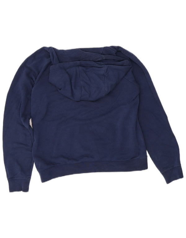 Nike Womens Oversized Hoodie Jumper UK 10 Small Navy Blue Cotton