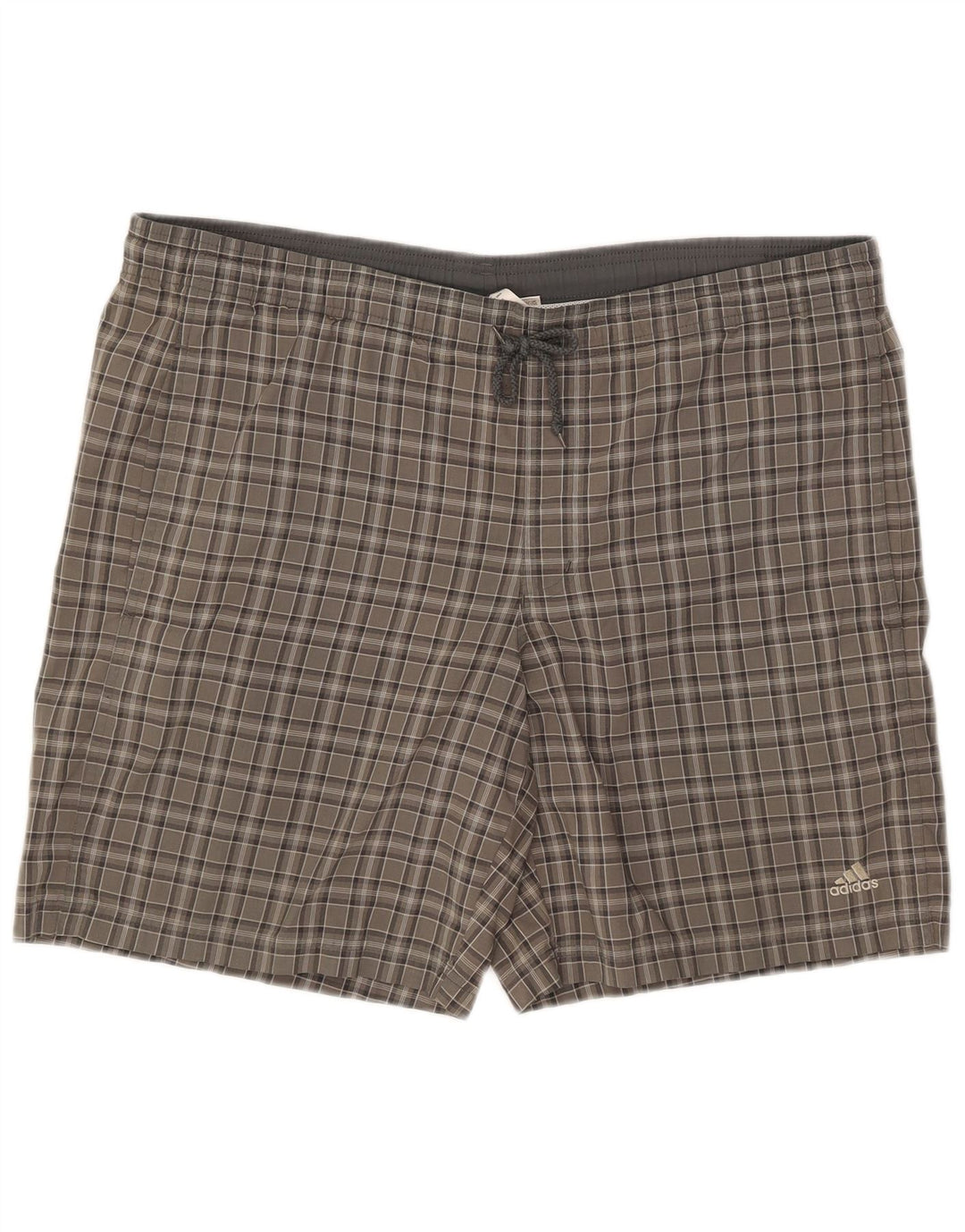 Adidas Mens Swimming Shorts Large Grey Check Polyester