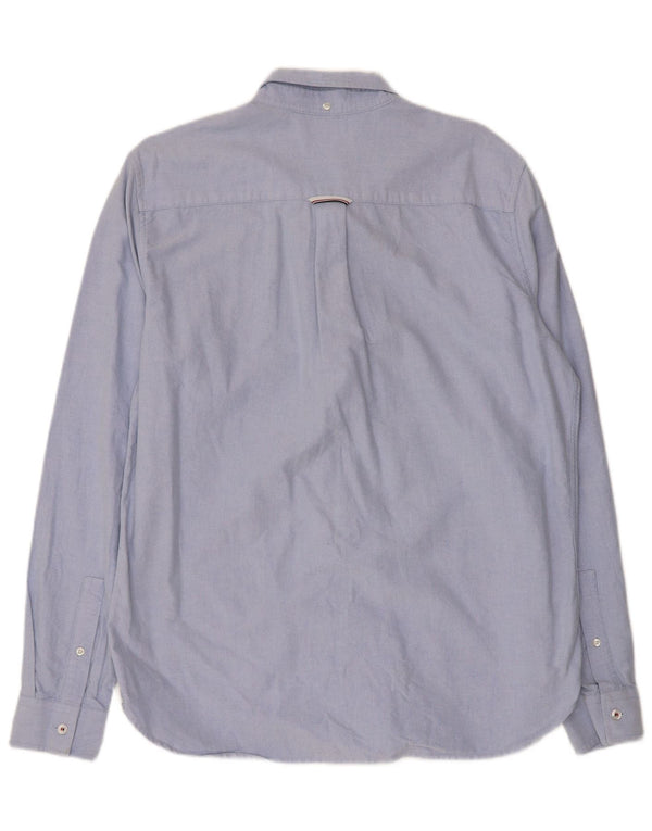 Fred Perry Mens Shirt Large Blue Cotton