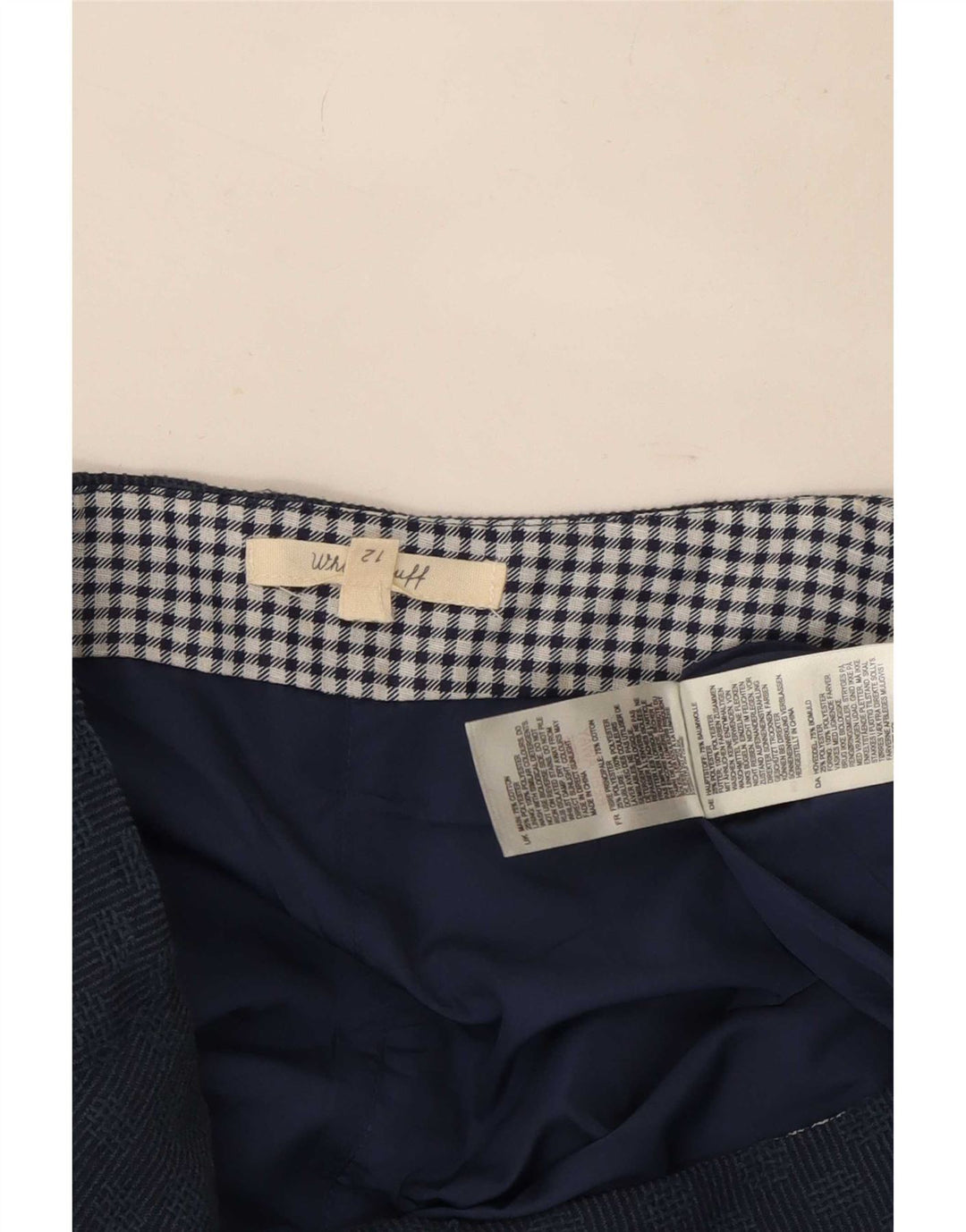White Stuff Womens Straight Skirt UK 12 Medium W32 Navy Blue Geometric