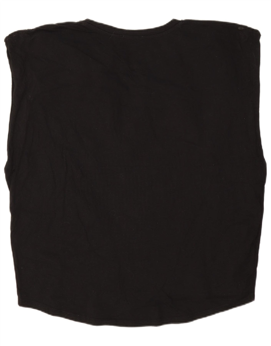 Zara Womens Oversized Vest Top UK 12 Medium Black Cotton