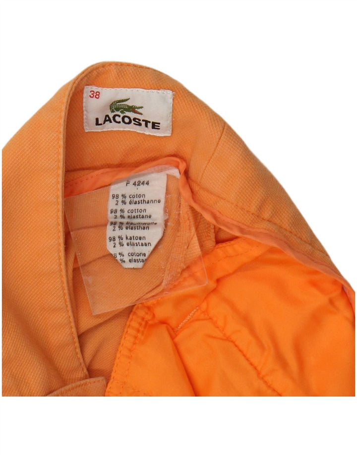 Lacoste Womens Capri Trousers Size 38 Medium W30 L23 Orange Cotton