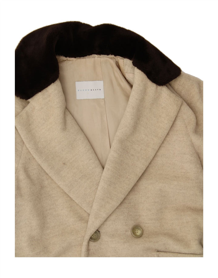 PENNY BLACK Womens Overcoat UK 8 Small Beige Wool Vintage Penny Black and Second-Hand Penny Black from Messina Hembry 