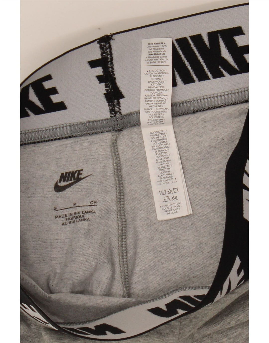 NIKE Womens Graphic Leggings UK 8 Small Grey Cotton