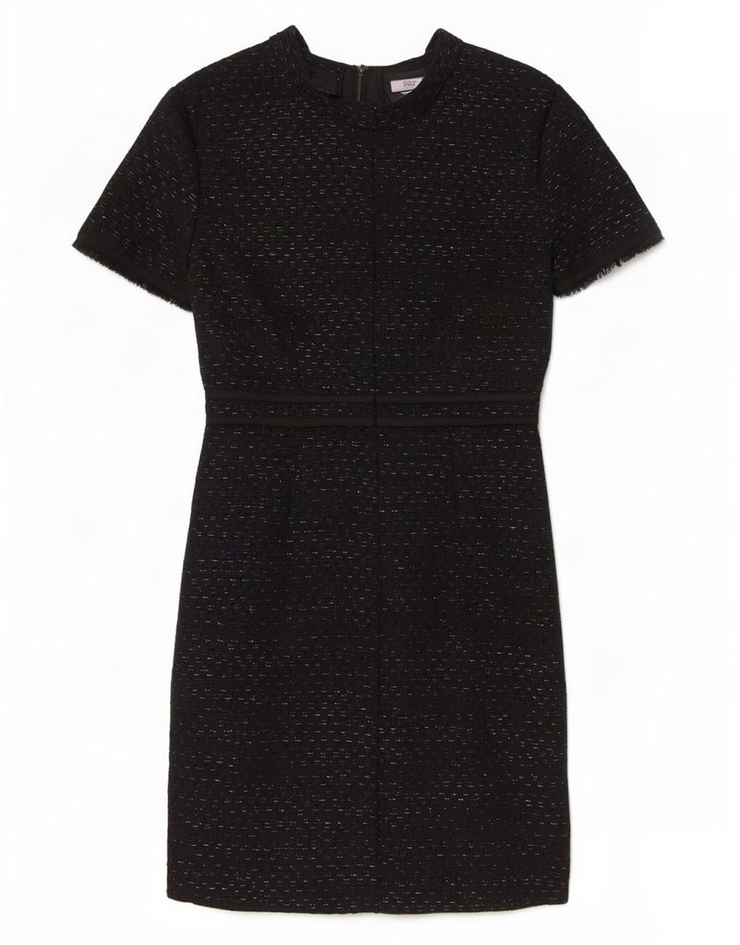 Reiss Womens A-Line Dress UK 8 Small Black Striped Polyester