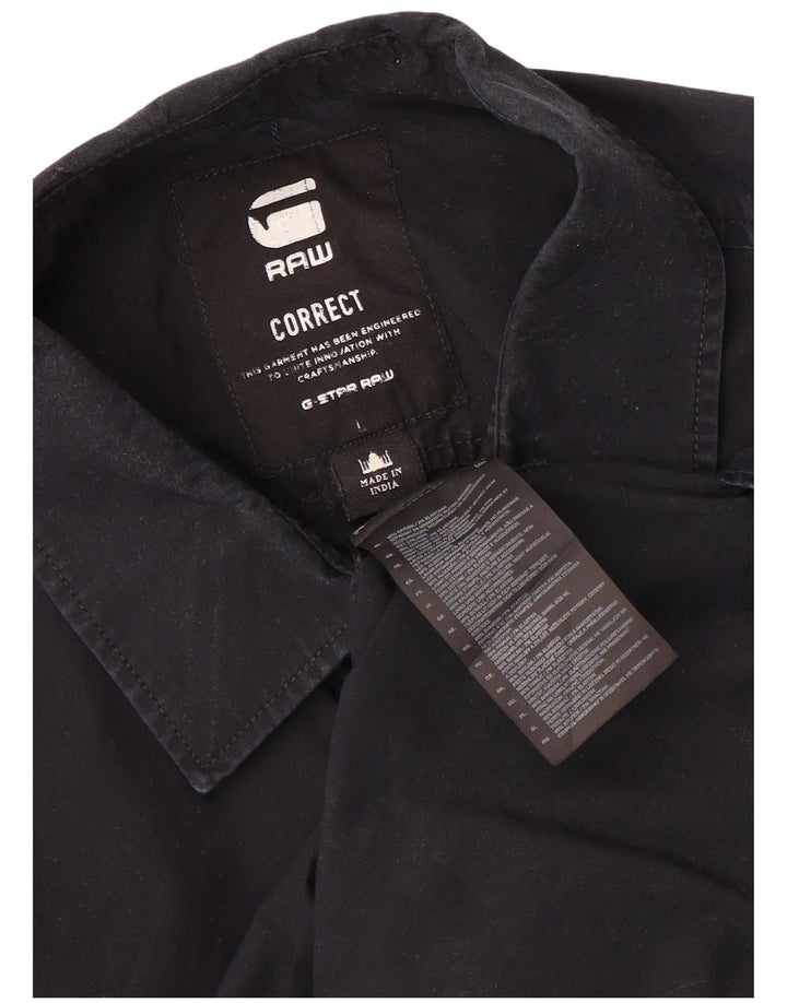 G-Star Mens Shirt Large Black Cotton