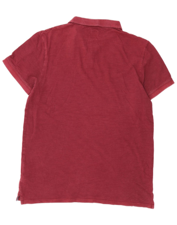Jack Wills Mens Polo Shirt XL Burgundy Flecked Cotton