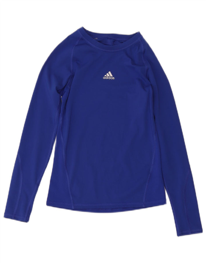 Adidas Boys Climacool Top Long Sleeve 11-12 Years Blue Polyester