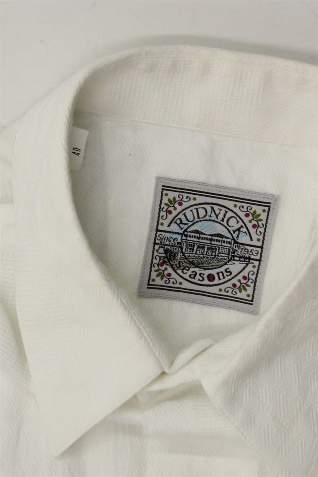 RUDNICK Mens Short Sleeve Shirt Size 40 Medium White