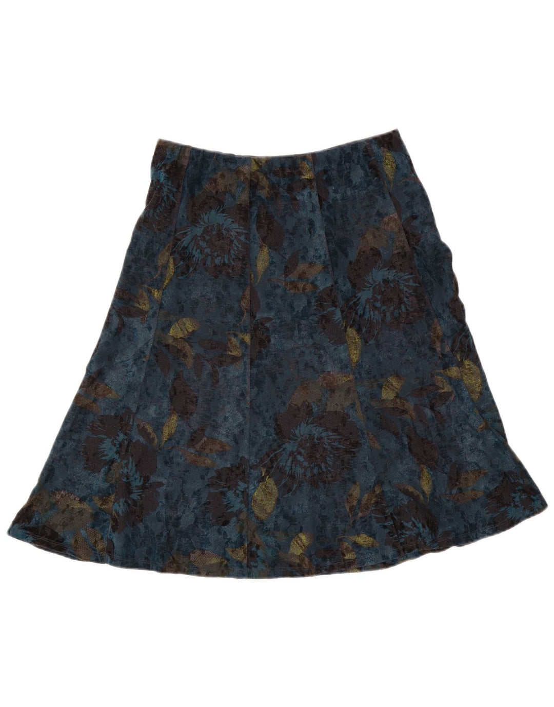 Marks & Spencer Womens A-Line Skirt UK 12 Medium W30  Blue Floral Polyester